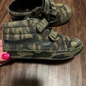 Camo Kids Vans with Velcro Straps